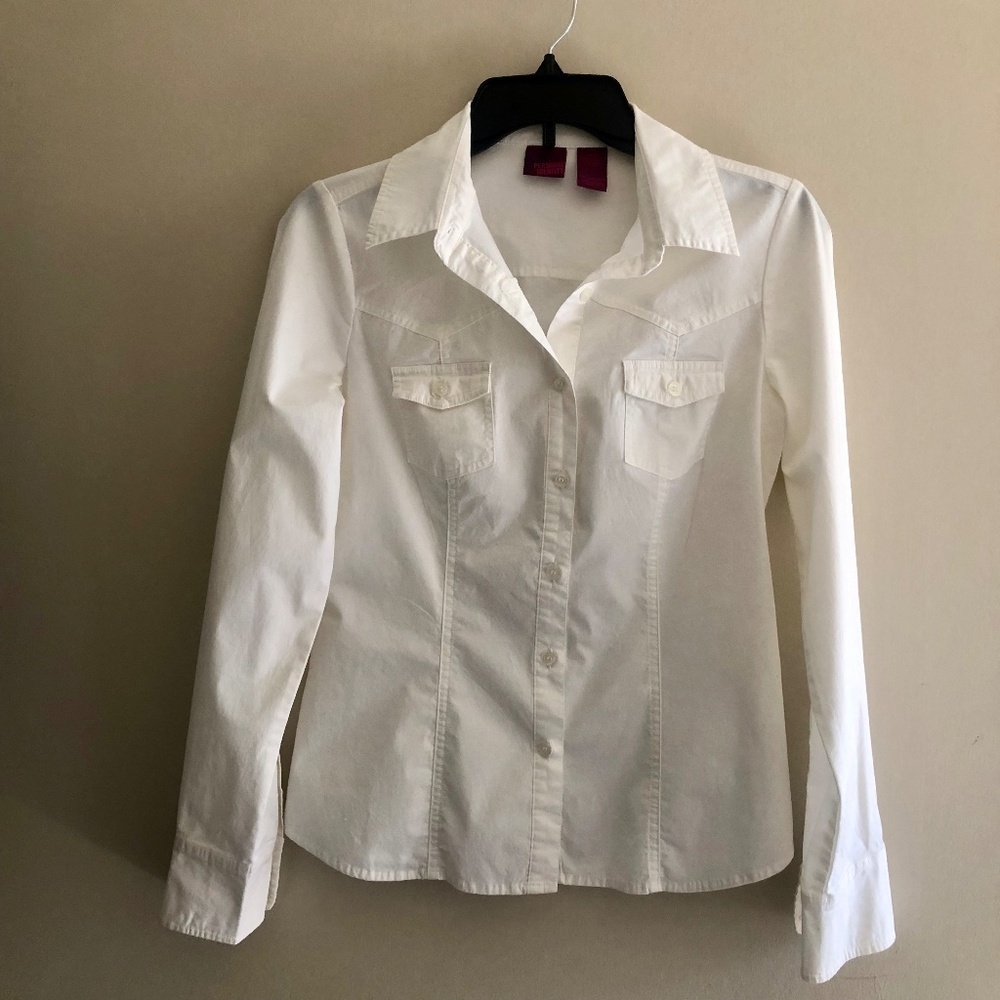 White Blouse, Tapered Fit, MED